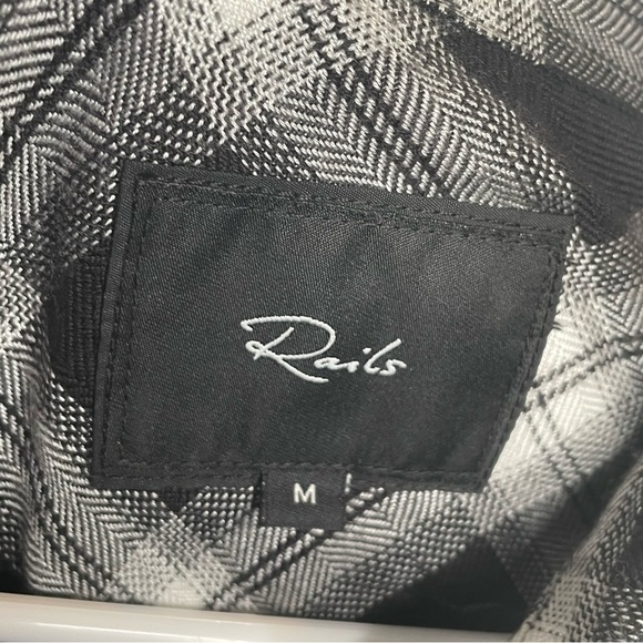 Rails Hunter Midnight Snow Plaid Flannel Button Down Academia Preppy Comfy M - Picture 9 of 14